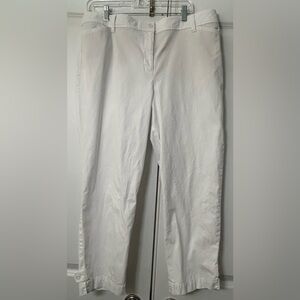 Talbots White Perfect Crop Pant Size 16 with Pockets